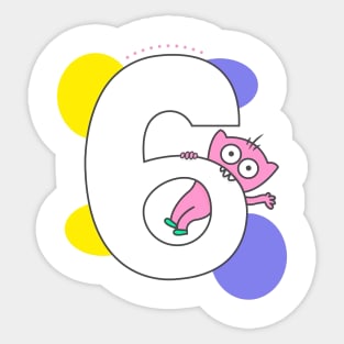 monster number 6 Sticker